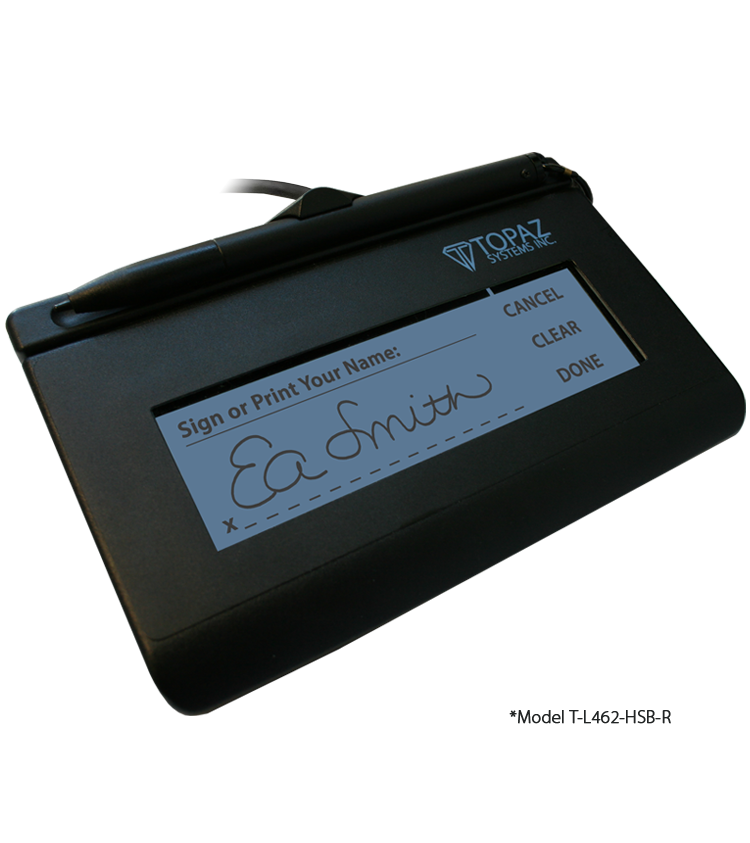 Topaz SignatureGem T-LBK462-HSB-R 1X5 Backlit LCD Signature Capture Pad USB