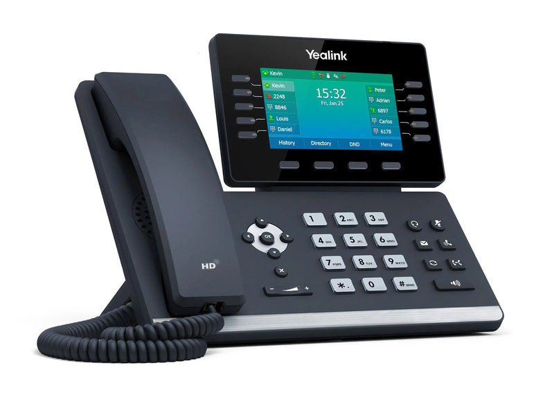 Yealink SIP-T54W IP Phone featuring built-in Wi-Fi, Bluetooth connectivity, and HD voice for seamless communication