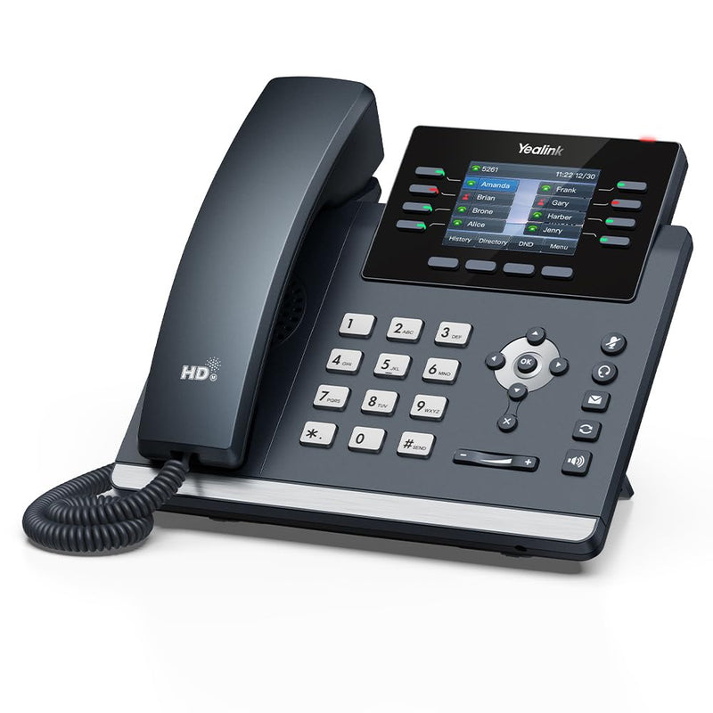 Yealink SIP-T44U IP Phone Corded Corded Wall Mountable Desktop - Gray