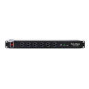 CyberPower CPS-12150R1 rack-mount power supply with six outlets, a red main switch, and indicator lights on a white background.