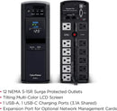CyberPower 1500VA 1000W PFC Sinewave UPS battery backup data