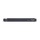 A CyberPower CP2500D00PS2000 power supply unit in a black 19-inch rack-mount enclosure, featuring a red power switch and green status LEDs on a white background.