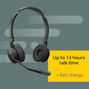 Jabra Engage 75 SE stereo wireless DECT headset talk time
