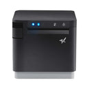 Front view of the black Star Micronics mC-Print3 receipt printer