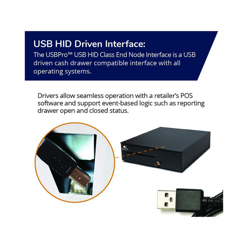 APG Dual Media Slot Cash Drawer USBPro Black