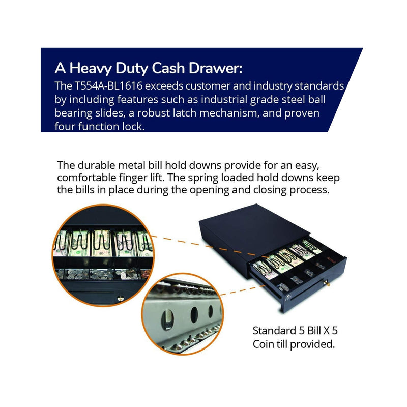 USBPro Black Cash Drawer of APG Dual Media Slot